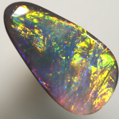 SOLID SEMI BLACK OPAL Bright golds to turquoise and blue